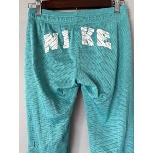 Vintage Y2K Nike Teal Mesh Sweatpants Womens XS Low Rise Button Legs